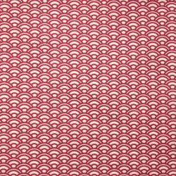 Algodón estampado SAIJO Blanco / Frambuesa